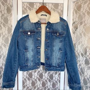 2Sable Crop Faux Fur Denim Jacket (Lightly Worn)